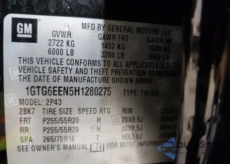 2017 GMC Canyon Denali из США, поврежденный, VIN 1GTG6EEN5H1280275